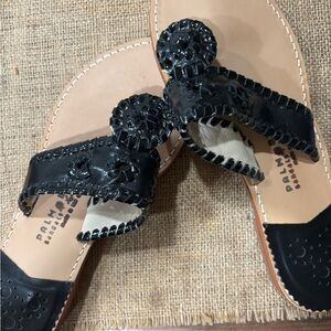 Palm Beach Sandals Black Leather Women's Sandals